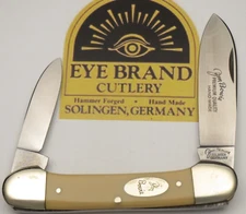 Vintage Carl Schlieper Solingen JIM BOWIE Canoe Knife Yellow Handles - MINT