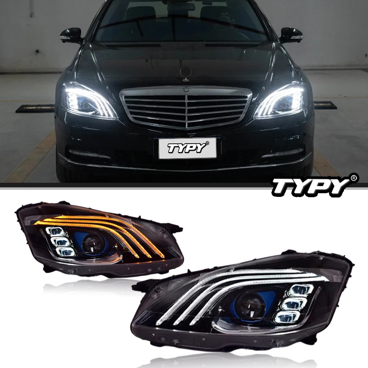 For Benz W221 2006-2013 S Class LED Headlight Assembly Upgrade