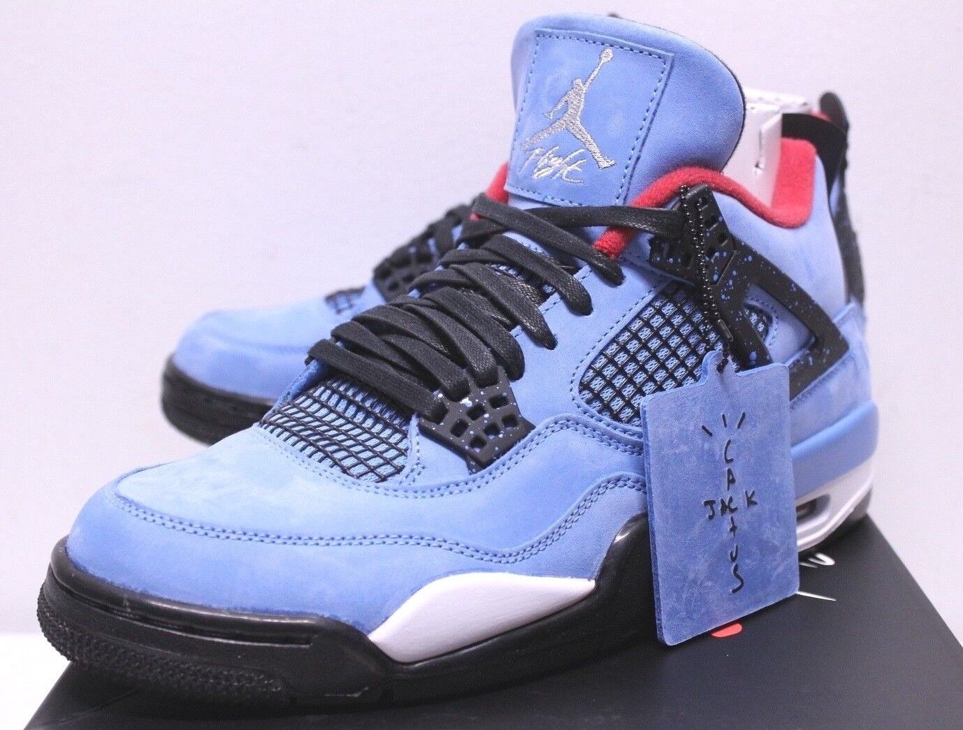 Air Jordan Retro 4 Cactus Jack Travis Scott University Blue Sneakers Men's  8-13