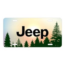 Jeep Name Green Forrest Sillhouette Graphic Aluminum Car License Plate Jeep Name Green Forrest Sillhouette Graphic Aluminum Car License Plate