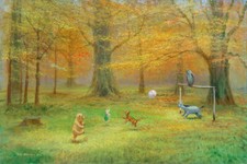 Winnie the Pooh Disney Fine Art Peter Ellenshaw Lt Ed 395 Pooh Soccer