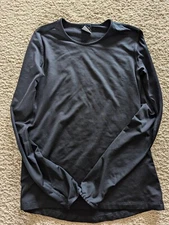 Nike Pro Compression Shirt Black Base Layer SZ L Running Hiking Sports Warm EUC