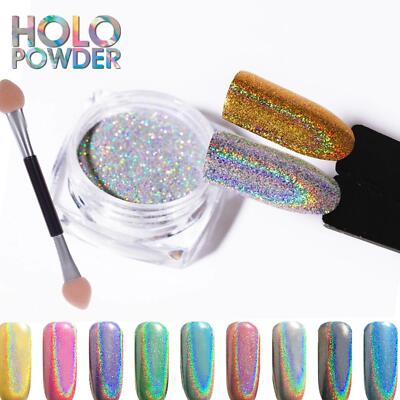 HOLOGRAFISCHER GLITZERPULVER ULTRADÜNNER LASER HOLO CHROM EFFEKT MEERJUNGFRAU SPIEGEL UK