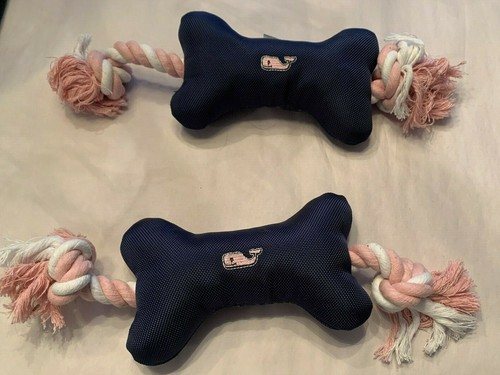 Vineyard Vines Dog Toys 2 bone shaped