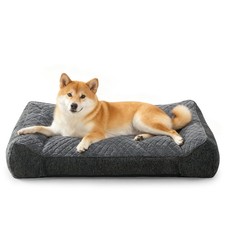 JOEJOY Orthopedic Dog Bed Medium 35x25in ExtraThick Supportive Bolster Grey
