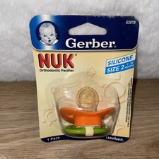 Vintage 2005 Gerber NUK Orthodontic Silicone Pacifier Size 2 NOS NEW