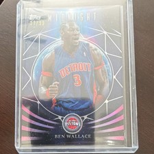 Topps Midnight Moonfall Ben Wallace Detroit Pistons MF-20 Twilight /99