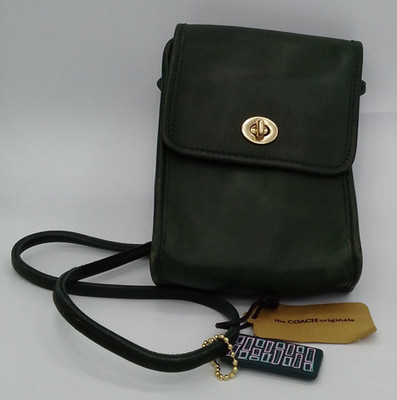 Coach Mini 505 Scooter Side Pack Grün Leder Umhängetasche Handtasche RAR Neu
