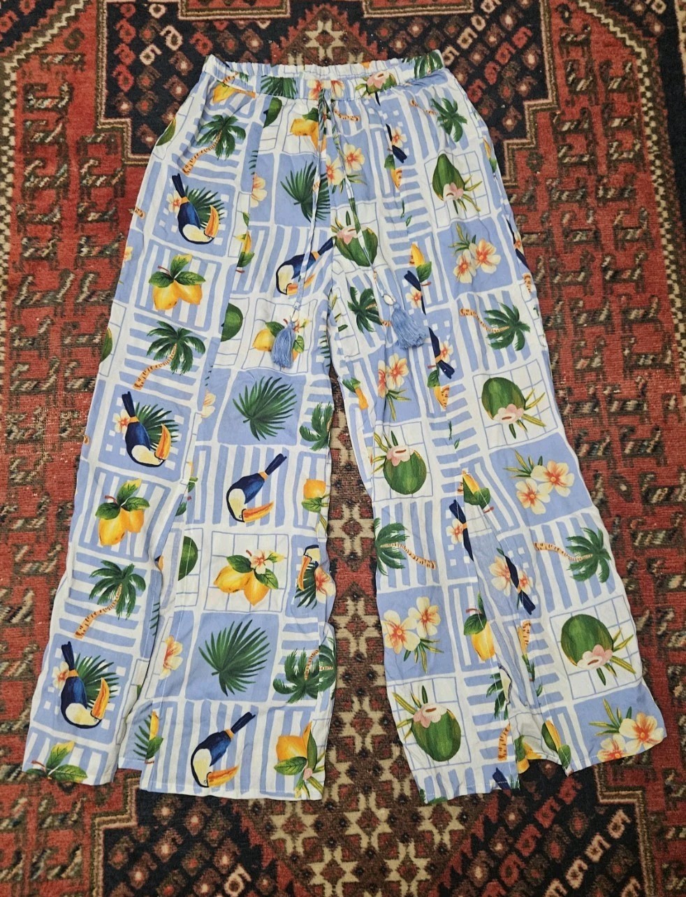 Pantalone Tropicale A Gamba Ampia TRUE DESTINATIONS 100% Rayon