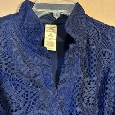 Womens M Navy Blue Sleeveless Dress Whimsycore Festival Romantic Lace Overlay