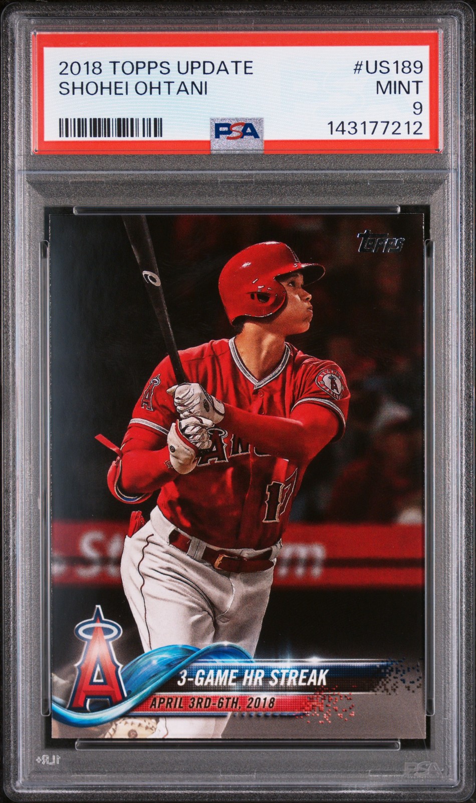 2018 Topps Update #US189 Shohei Ohtani PSA 9 view 1