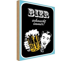 Holzschild 30X20 Cm Bier Schmeckt Immer Essen Trinken Deko Geschenk Holz Schild