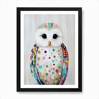 Bunte Eule 1 Kunstdruck gerahmt Wandbild Poster Leinwanddruck Bild