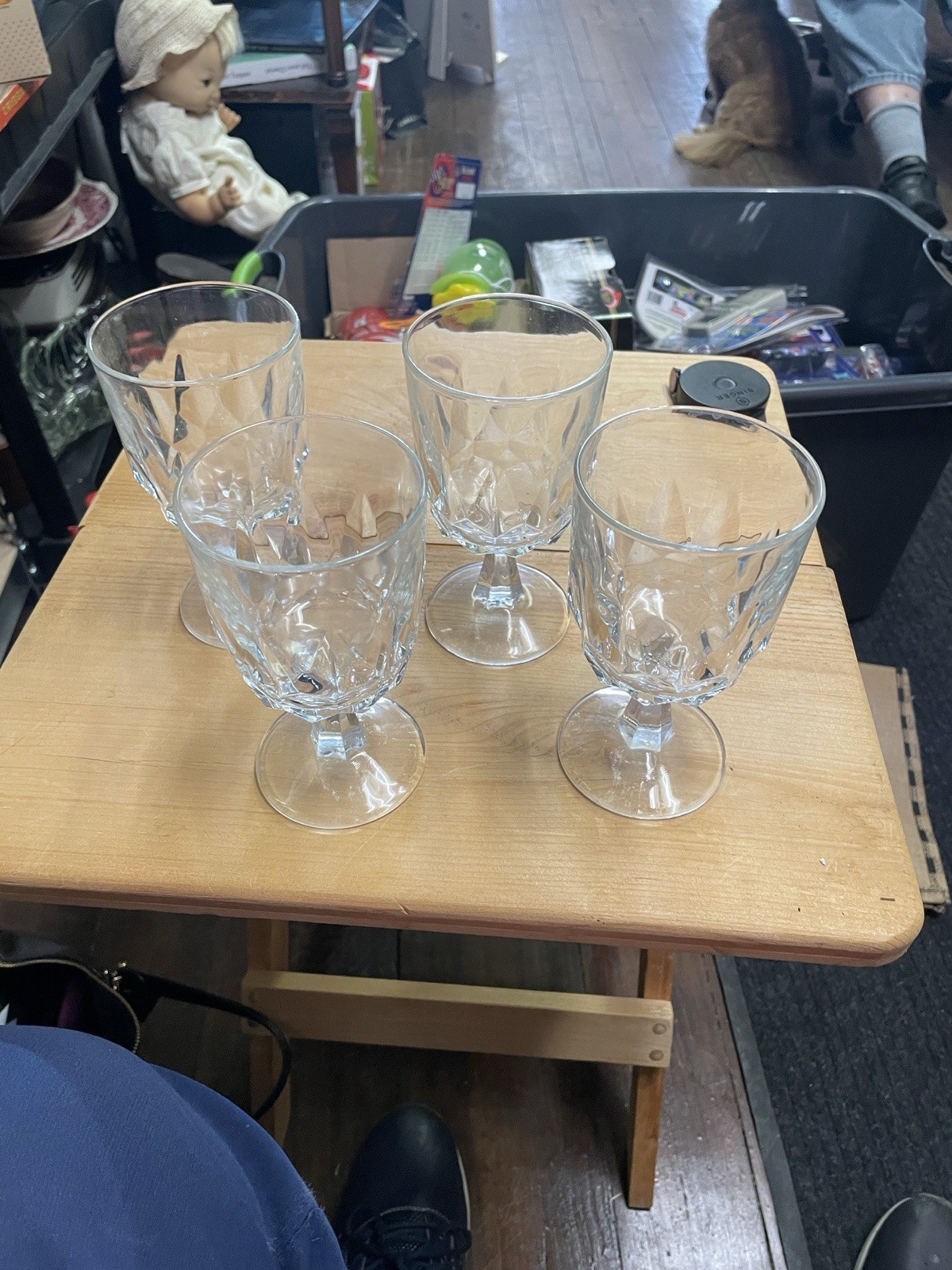 Vintage Arcoroc Arctic Wine/Water Goblets Clear Glass set of 4