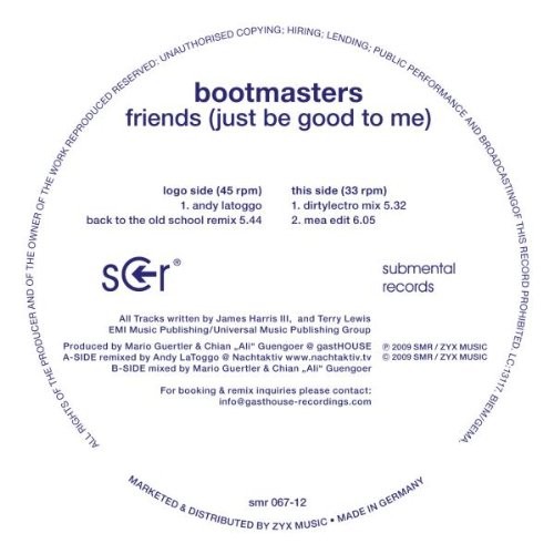 Bootmasters Friends (Просто будь добр ко мне) (Винил) (ИМПОРТ из Великобритании)