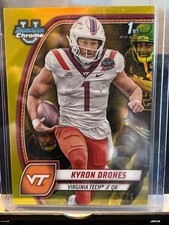 Kyron Drones 2024 Bowman University Chrome True Yellow Refractor 14/75 U V T