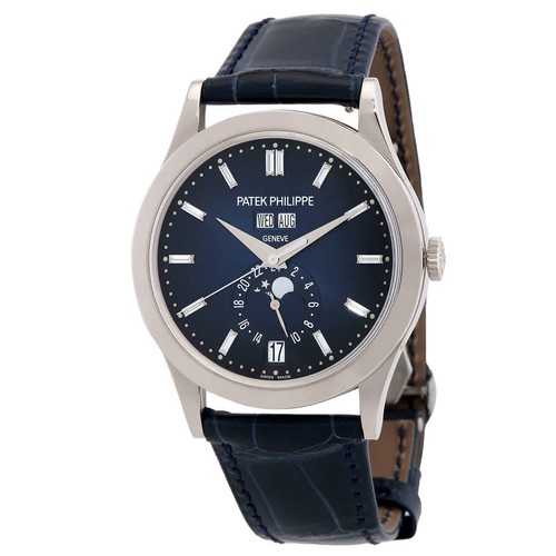 Patek Philippe Annual Calendar Automatic Baguette Blue Dial Wa...