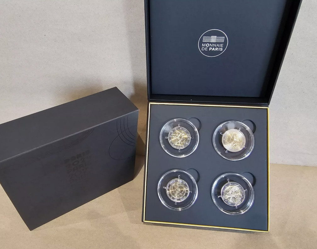 Coffret 4 x 2 Euros Commemorative France /  Grece et Portugal Jeux Olympiques !