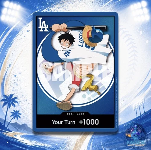 BANDAI ONE PIECE LA DODGERS MONKEY D LUFFY DON CARD PROMO 7/2 PRESALE