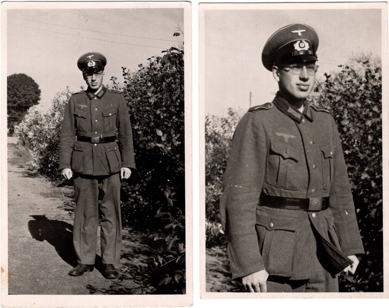 Lot x2 WW2 WWII German Military Wehrmacht Photo Photograph Postcard SAME SOLDIER
