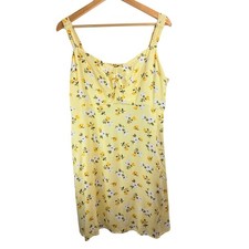 Old Navy Yellow Floral Smocked Sundress Midi Dress Sz XL Beach Feminine Cottage