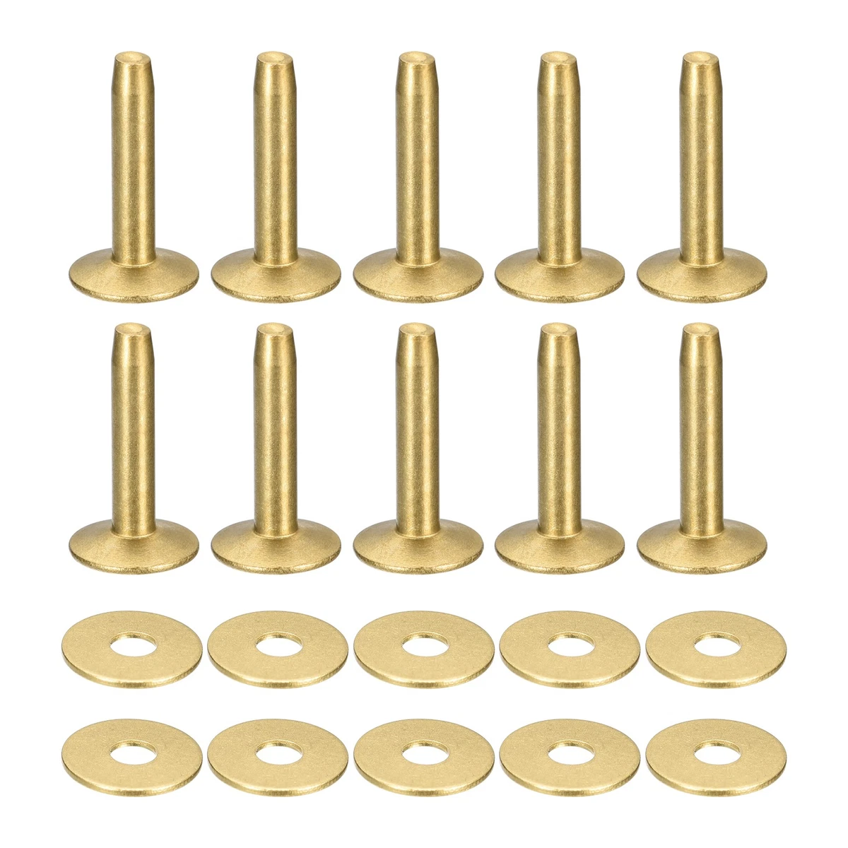 30 Borchie Rivetto A Vite Nichel 12x10 Mm – Pelle Artigianato, Conchiglie Western, Unbranded