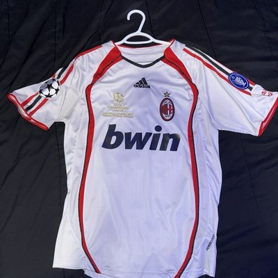 adidas AC Milan Soccer Jersey White Men s M Ricardo Kaka #22 UCL Final 2007