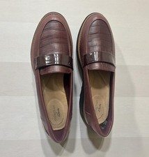Collection by Clarks Shoes Women Size 7M Sharon Gracie Loafer Burgundy Brown
