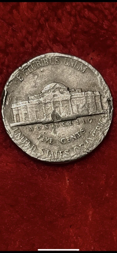 Moeda de cinco centavos de níquel Jefferson 1964 EUA. Vários erros. Erro frontal e traseiro - Imagem 2 de 2