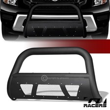 For 2016-2024 Titan Matte Black Studded Mesh Bull Bar Push Bumper Grille Guard For 2016-2024 Titan Matte Black Studded Mesh Bull Bar Push Bumper Grille Guard