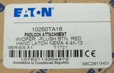 EATON CUTLER HAMMER 10250TA16 RED Flush Head Pushbutton with PADLOCK ATTACHMENT