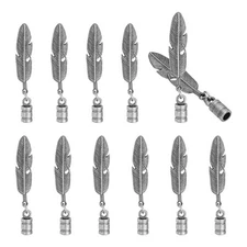 PATIKIL Bolo Tie Tips, 12Pcs 2.56 Inch Alloy Feather Bolo Tie Supplies Replac...
