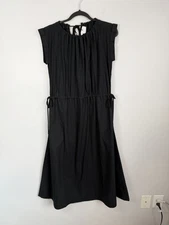 Goop G Label Size 6 • Black Short Sleeve Open Back Midi Dress