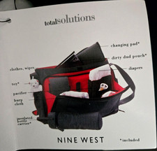 Nine West Baby Black Multi-Pocket Baby Diaper Shoulder Bag Changing Pad NWT