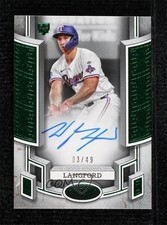 2024 Topps Tier One Break Out Green Foil 3/49 Wyatt Langford #BOA-WL Auto 1v3