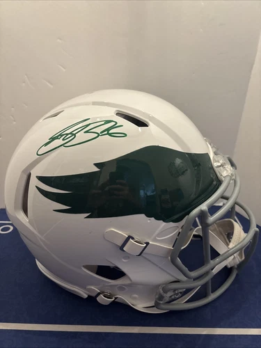 Saquon Barkley Signed White Full Size Speed Authentic Helmet Eagles Throwback