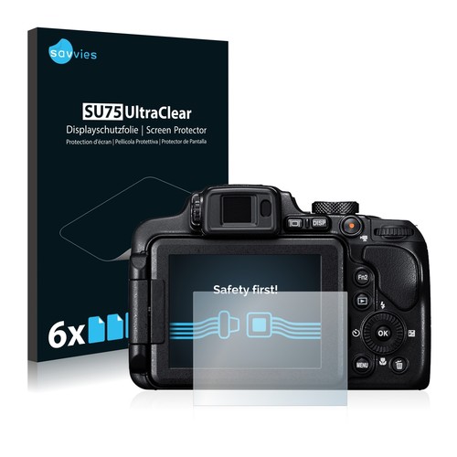 6x Folie für Nikon Coolpix B700 Schutzfolie Displayschutz Display Schutz Klar