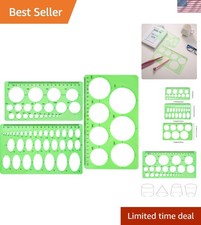 3-Piece Plastic Circle and Oval Template Set for Precise Digital Drawing