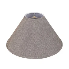 32076A Hardback Empire Spider Lamp Shade in Stone Gray and Gold, 6" Top x 19"...