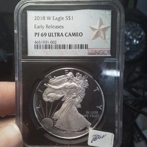 Vintage 2018 W American Eagle Silver Proof $1 1oz .999 NGC PF69 Ultra Cameo