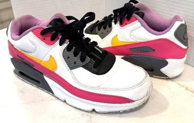 Nike Air Max 90 Unisex Kids Low Top Leather Sneakers Lace Up US 7 Colorblock