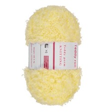 Fur Yarn Soft Fluffy Chunky Yarn Fuzzy Yarn Yellow for Crocheting, 50m