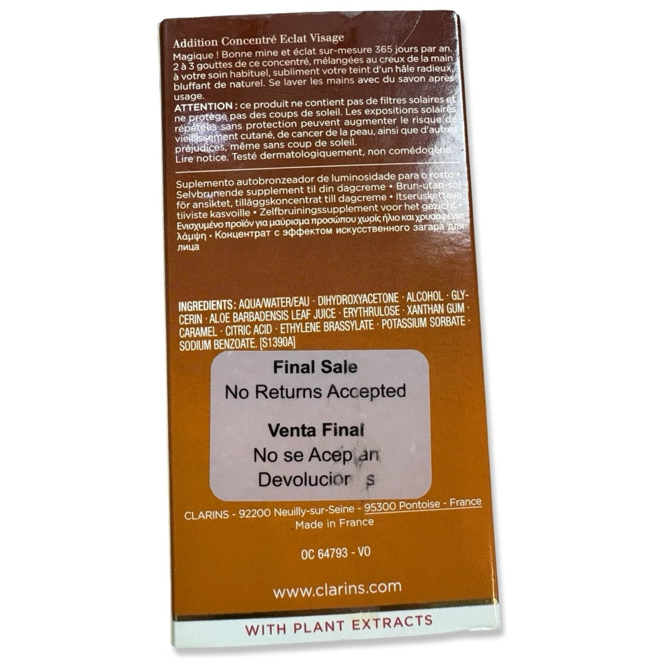 CLARINS Radiance Plus Golden Glow Booster for FACE 0.5 oz / 15 Ml NIB .5 oz - Image 3 of 4