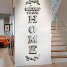 3D Acrylic Mirror Wall Decor Home Sign for Living Room Entryway, Large Self-Adhe