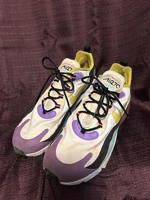 Nike Men's Air Max 270 React Geometric Abstract,White/Dynamic Yellow/Black/Bri