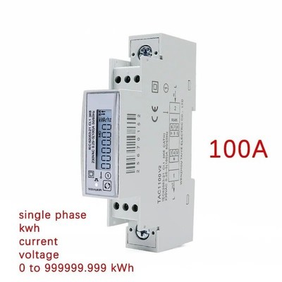 DIN Rail Energy Meter 100A RS485 SDM120 MODBUS RTU 230V Multi Function Watt Hour