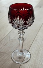 Peill Römer Bleikristall geschliffen Likörglas H 14 cm weinrot