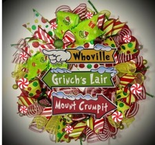 Grinch Christmas Wreath grinchmas XL 22 inch grinch decorations whoville
