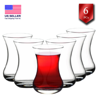 Pasabahce Turkish Tea Glasses, Authentic Turkey Tea Cups, Tea Serving Set 