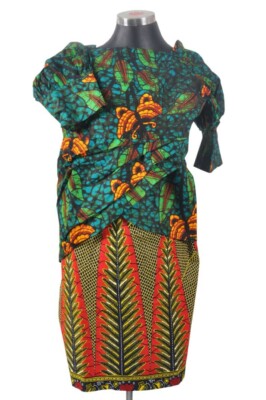 Ankara Kleid afrikanisch bedruckt, 100% Wachsbaumwolle, Handarbeit. UK Größe 8/10.